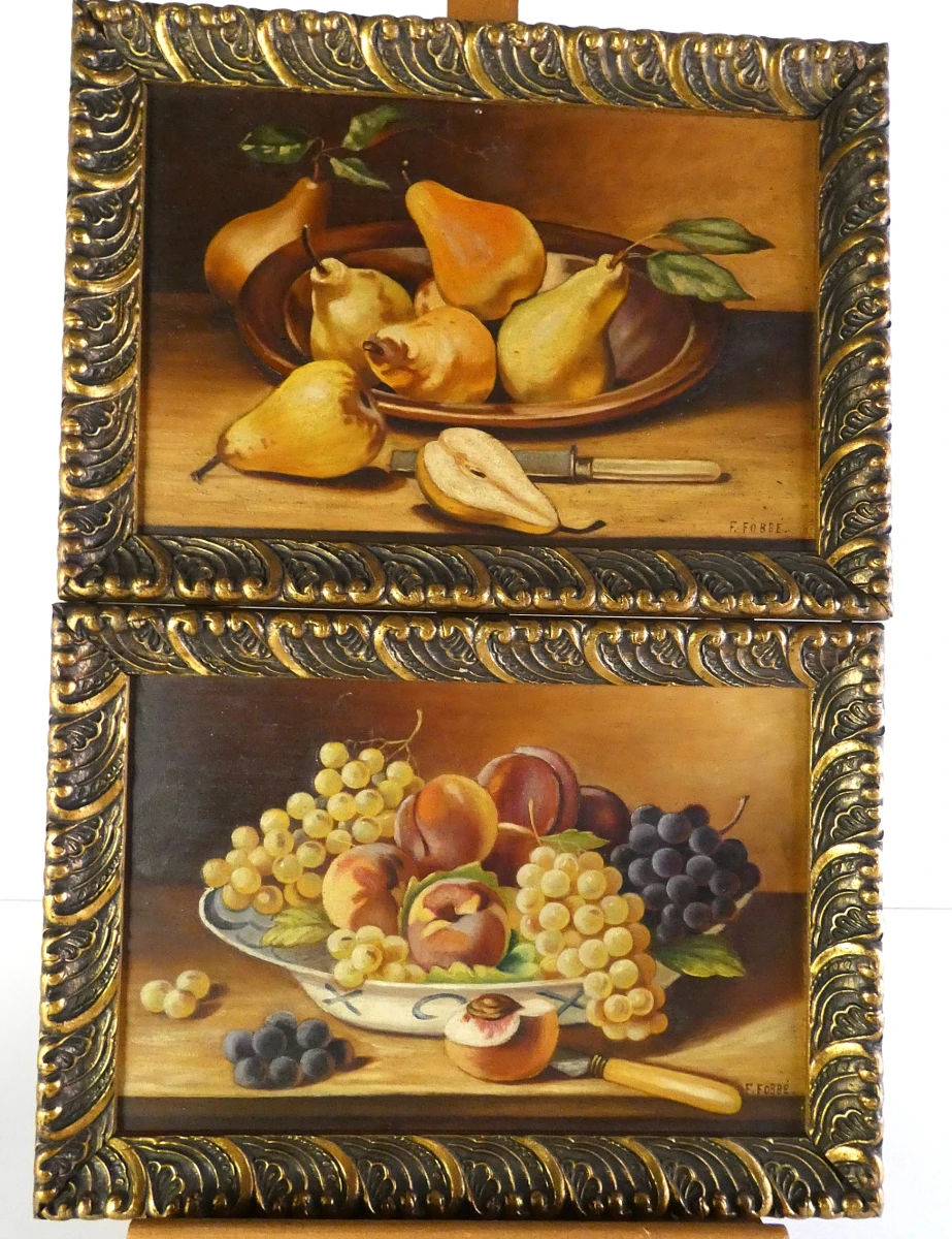 Olieverfschilderij Stilleven op hout van F. Fobbe - foto 13