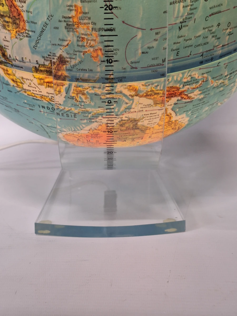 Vintage Scan-Globe A/S Verlichte wereldbol - Denemarken 1992 - Plexiglas voet - foto 7