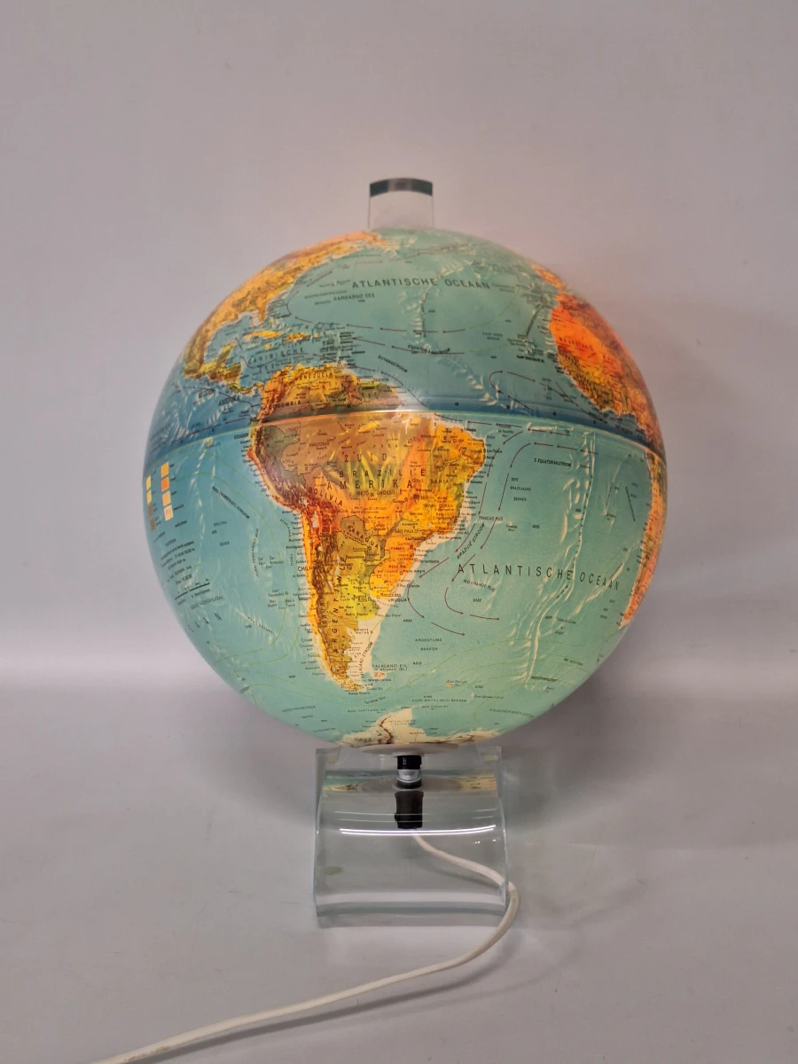 Vintage Scan-Globe A/S Verlichte wereldbol - Denemarken 1992 - Plexiglas voet - foto 4