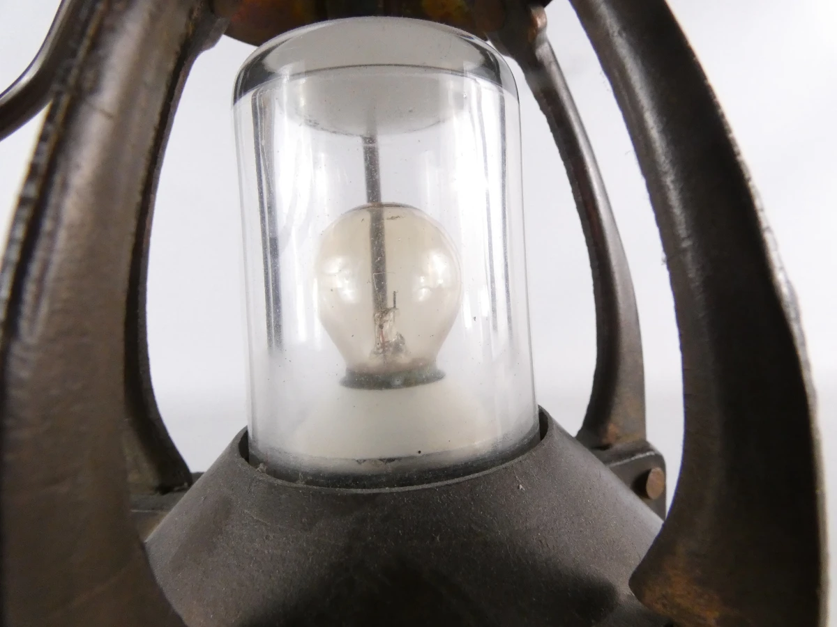 Vintage mijnwerkerslamp op batterijen / Decoratieve koperen lantaarn - foto 13