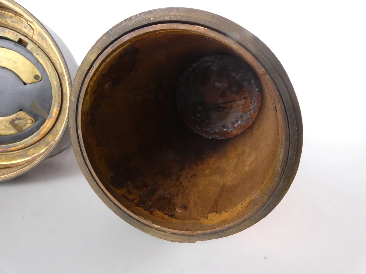 Vintage mijnwerkerslamp op batterijen / Decoratieve koperen lantaarn - foto 12