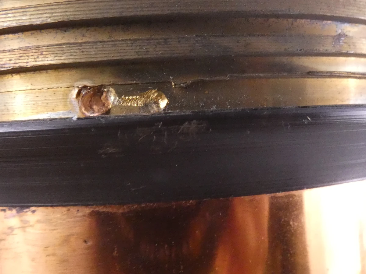 Vintage mijnwerkerslamp op batterijen / Decoratieve koperen lantaarn - foto 6
