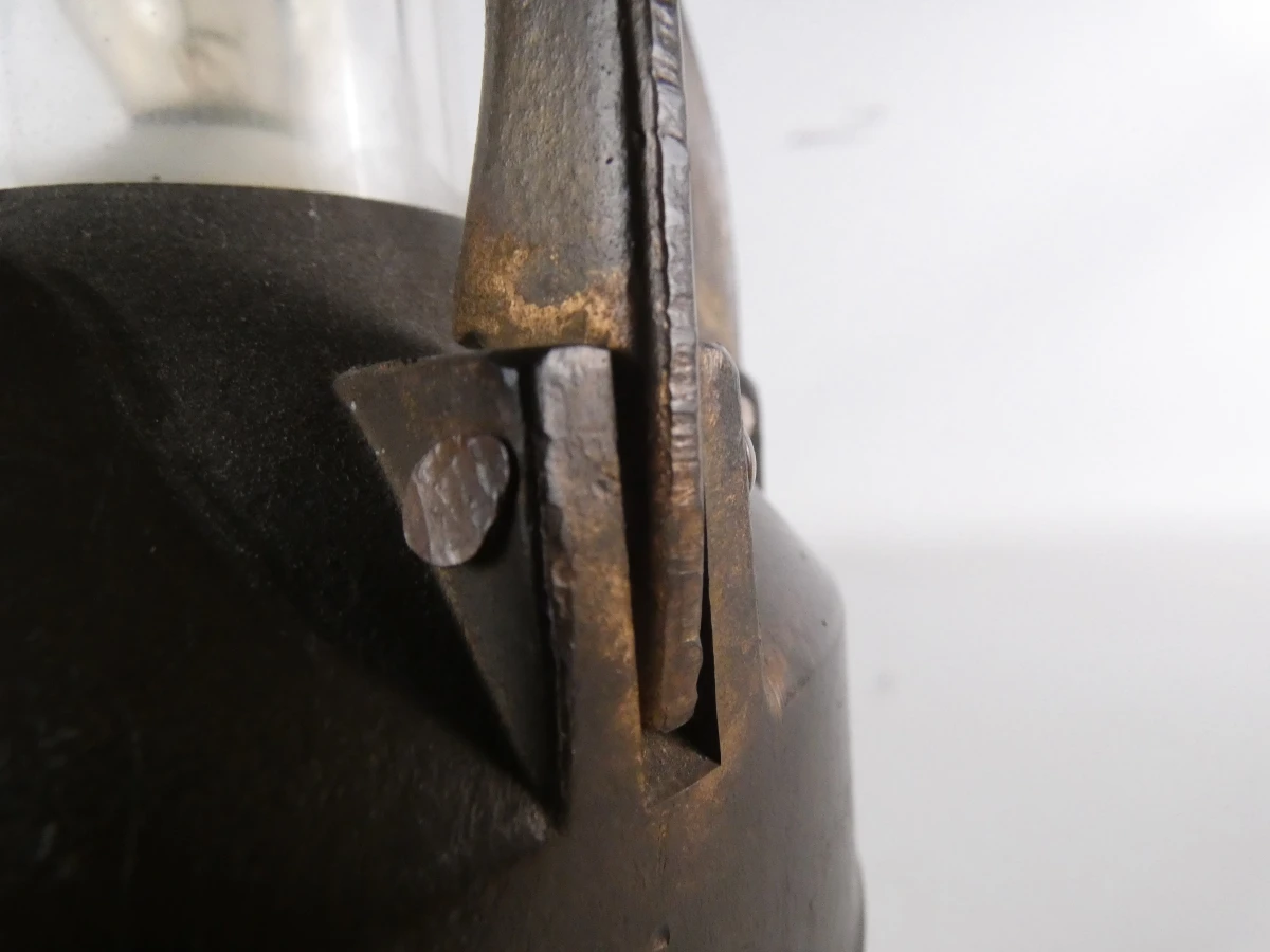 Vintage mijnwerkerslamp op batterijen / Decoratieve koperen lantaarn - foto 2