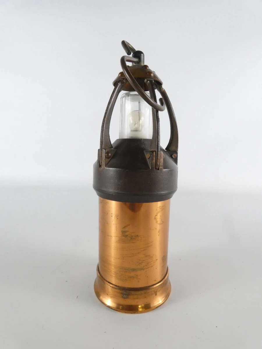 Vintage mijnwerkerslamp op batterijen / Decoratieve koperen lantaarn - foto 20