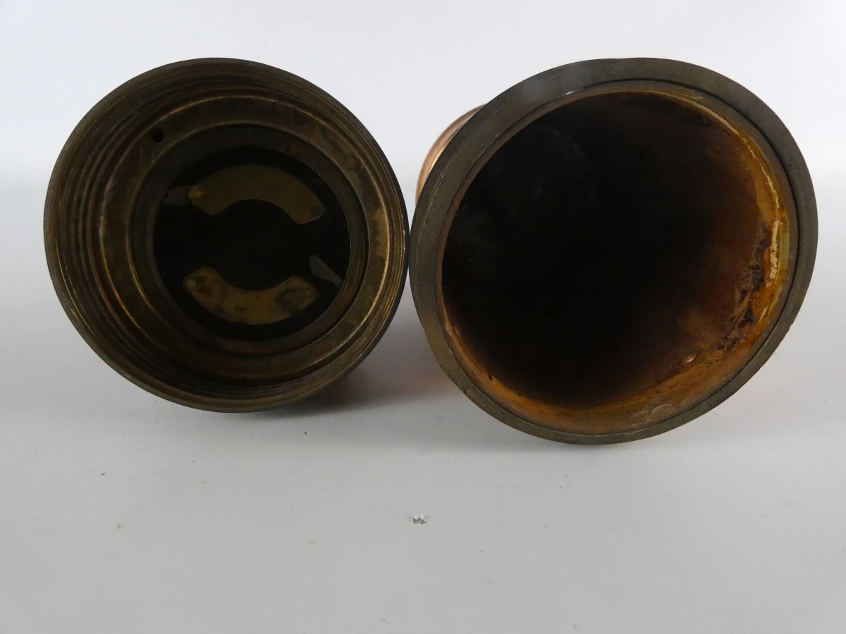 Vintage mijnwerkerslamp op batterijen / Decoratieve koperen lantaarn - foto 5