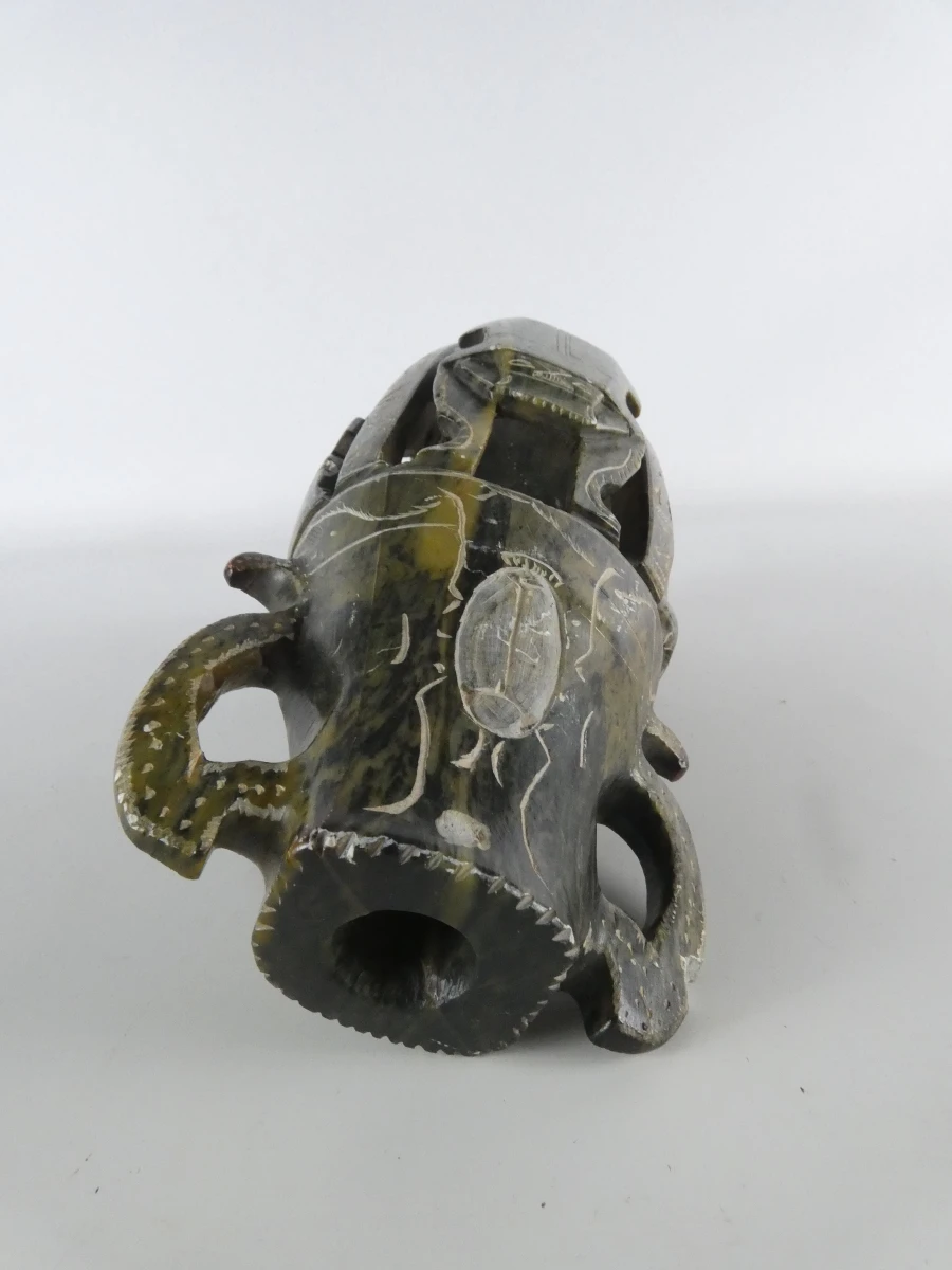 Decoratieve handgesneden stenen vaas/sculptuur in Egyptische stijl - foto 5