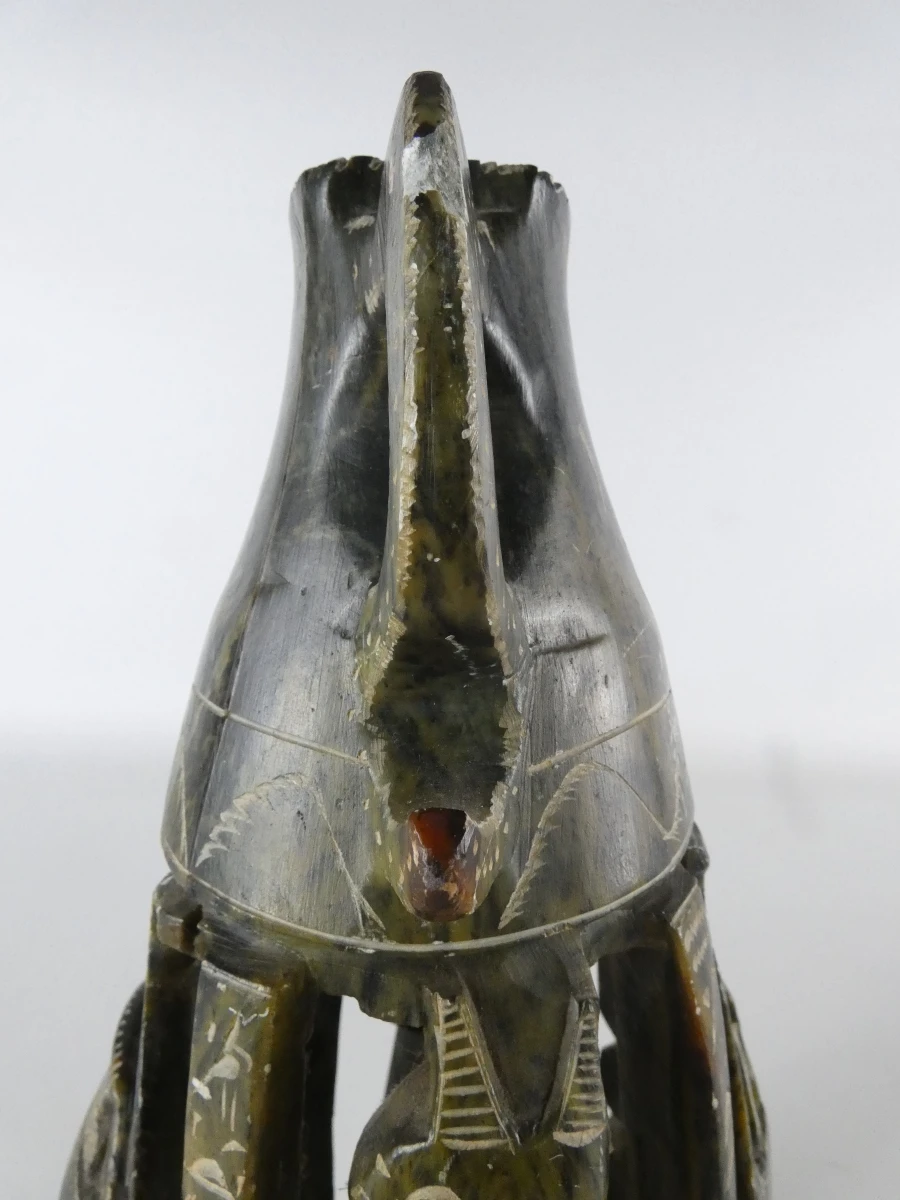 Decoratieve handgesneden stenen vaas/sculptuur in Egyptische stijl - foto 9
