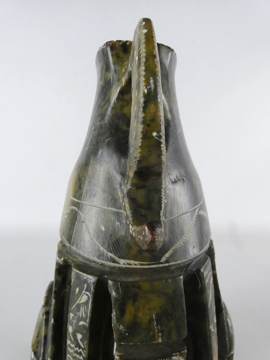Decoratieve handgesneden stenen vaas/sculptuur in Egyptische stijl - foto 10