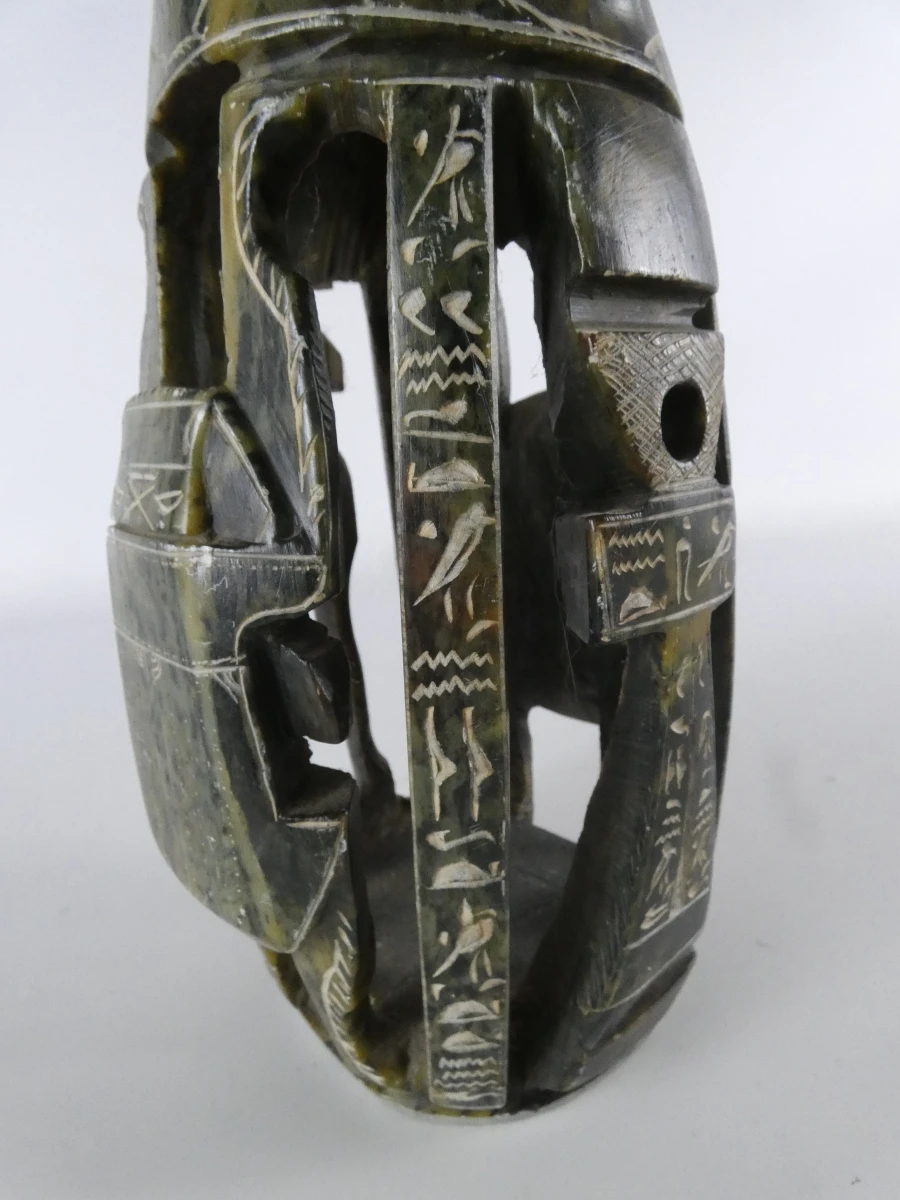 Decoratieve handgesneden stenen vaas/sculptuur in Egyptische stijl - foto 15