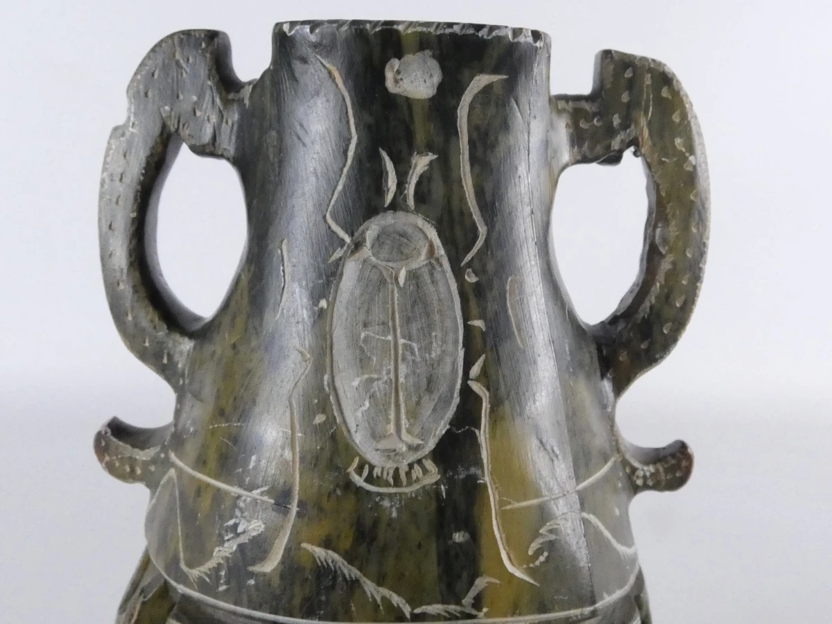 Decoratieve handgesneden stenen vaas/sculptuur in Egyptische stijl - foto 20