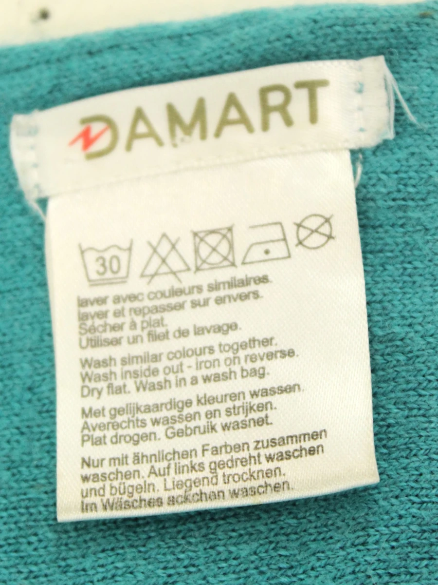 Damart sjaal met subtiele pailletten aan de uiteindes - turquoise - foto 3