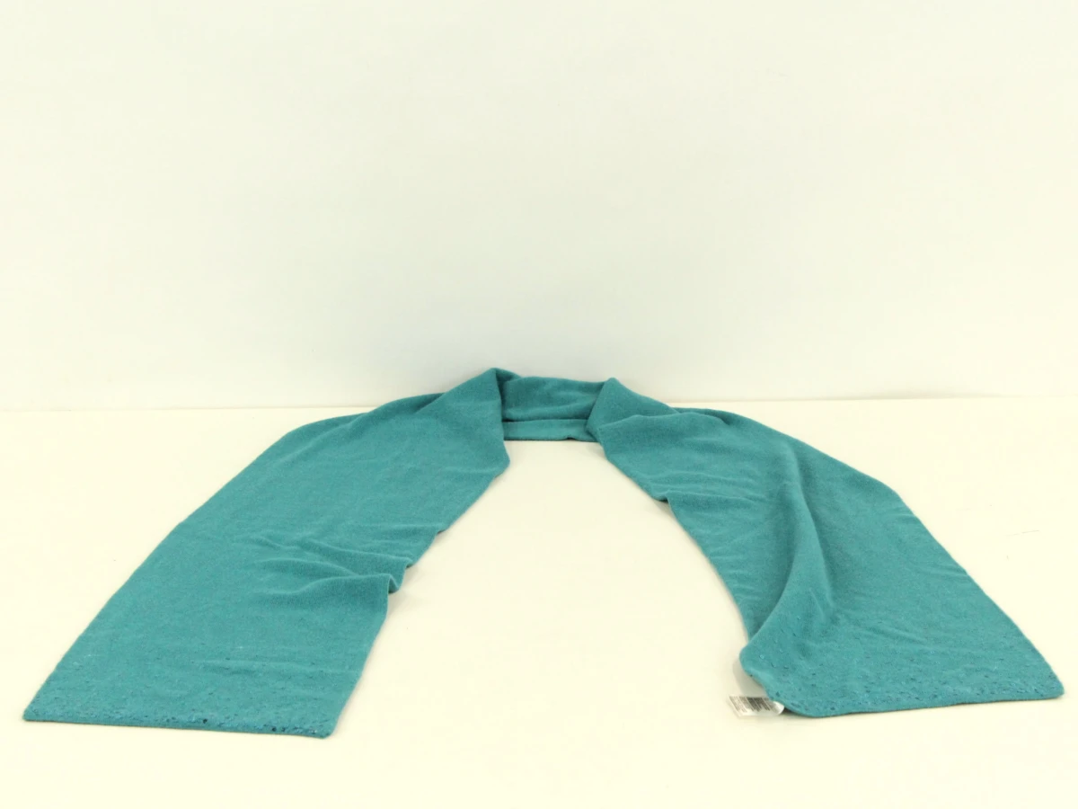 Damart sjaal met subtiele pailletten aan de uiteindes - turquoise - foto 4