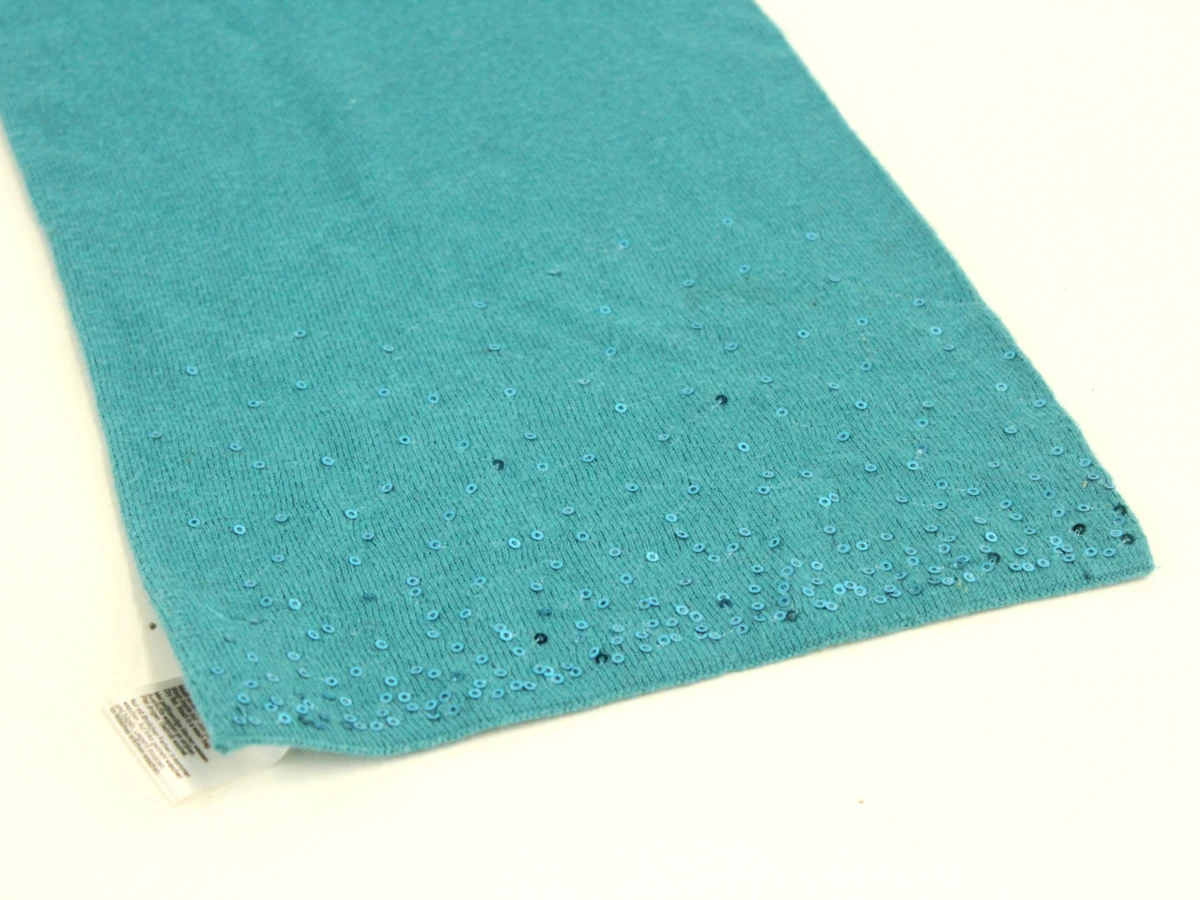 Damart sjaal met subtiele pailletten aan de uiteindes - turquoise - foto 5