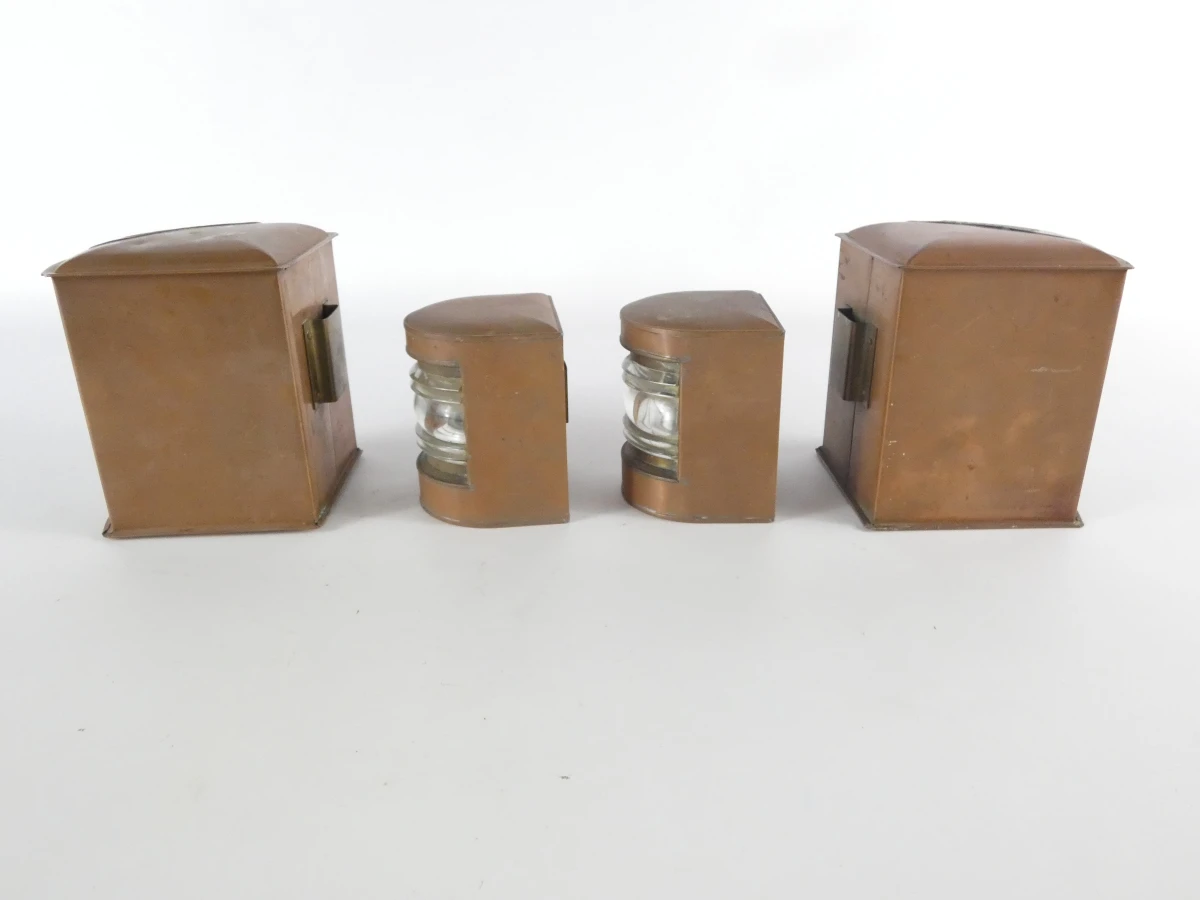 Set van 4 vintage scheeps- of navigatielampen - foto 3