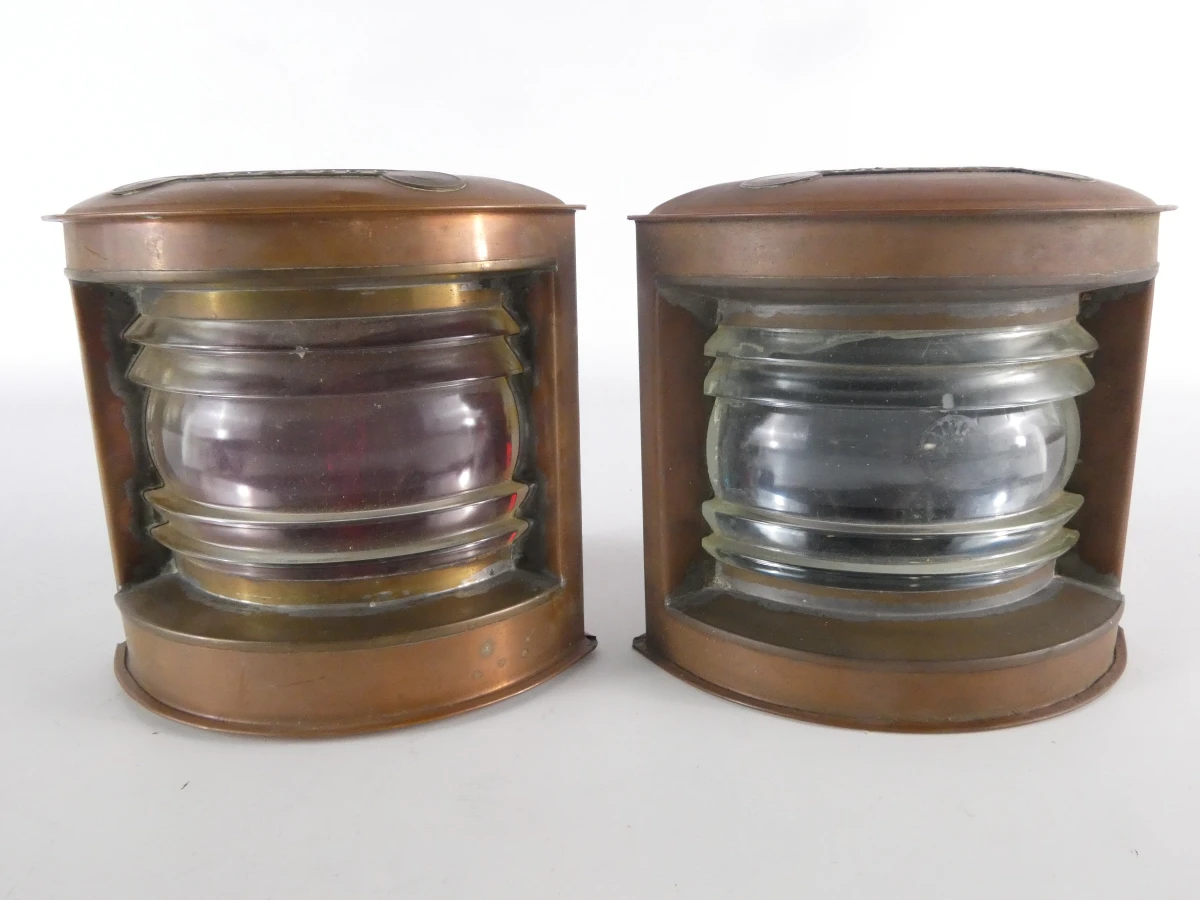 Set van 4 vintage scheeps- of navigatielampen - foto 11