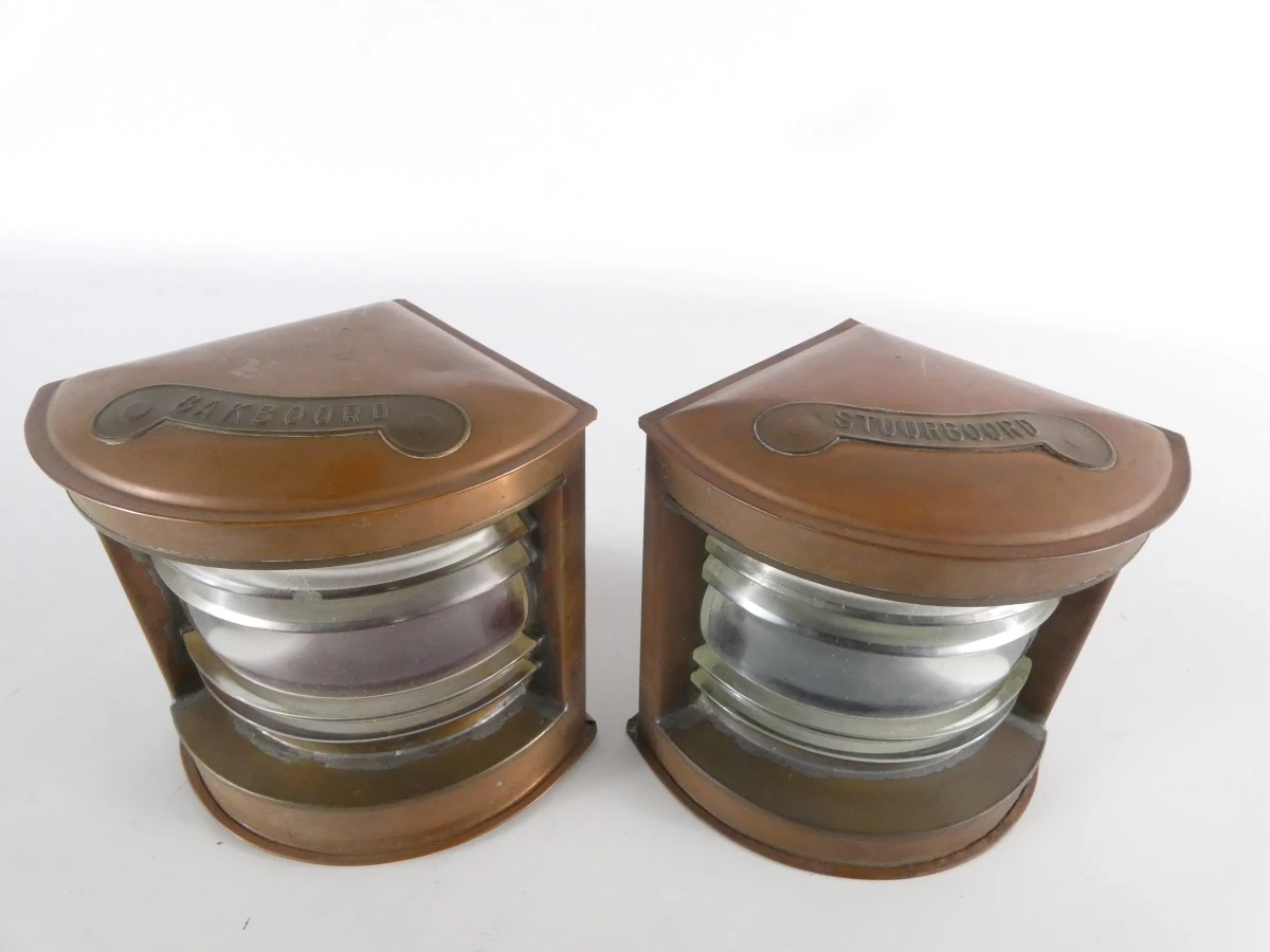 Set van 4 vintage scheeps- of navigatielampen - foto 15