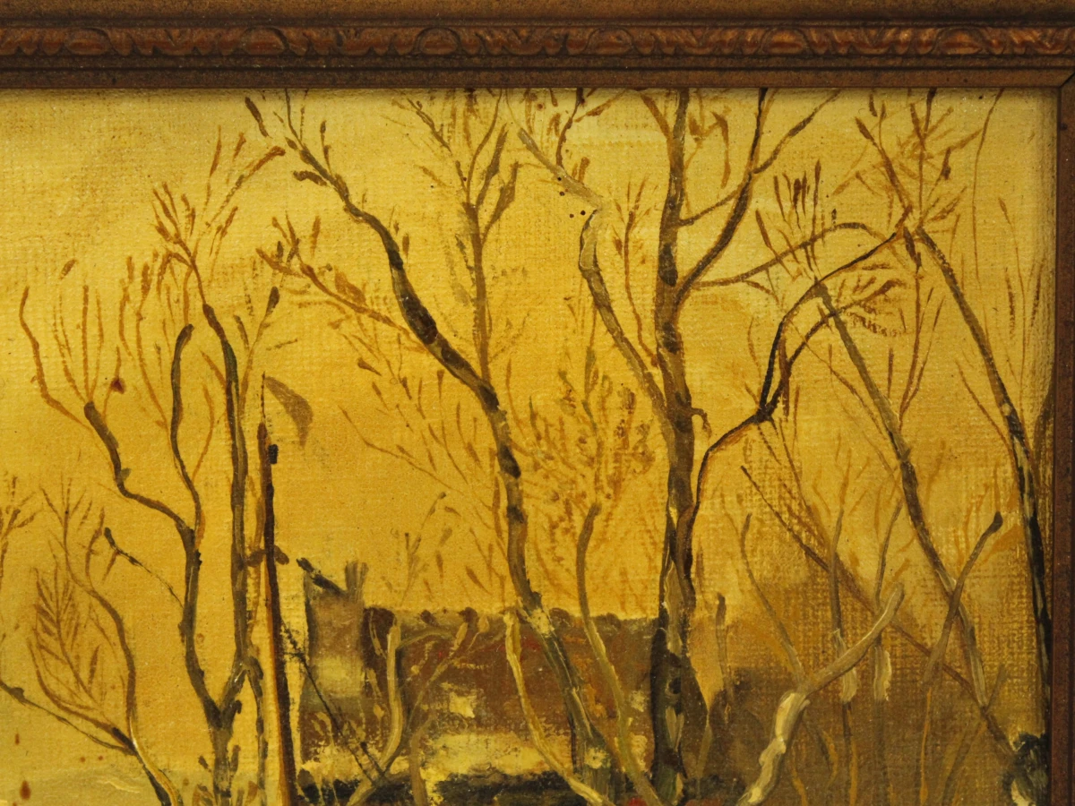 C.V. Vos (1985) – Hollands Winterlandschap  – Olieverf - foto 4