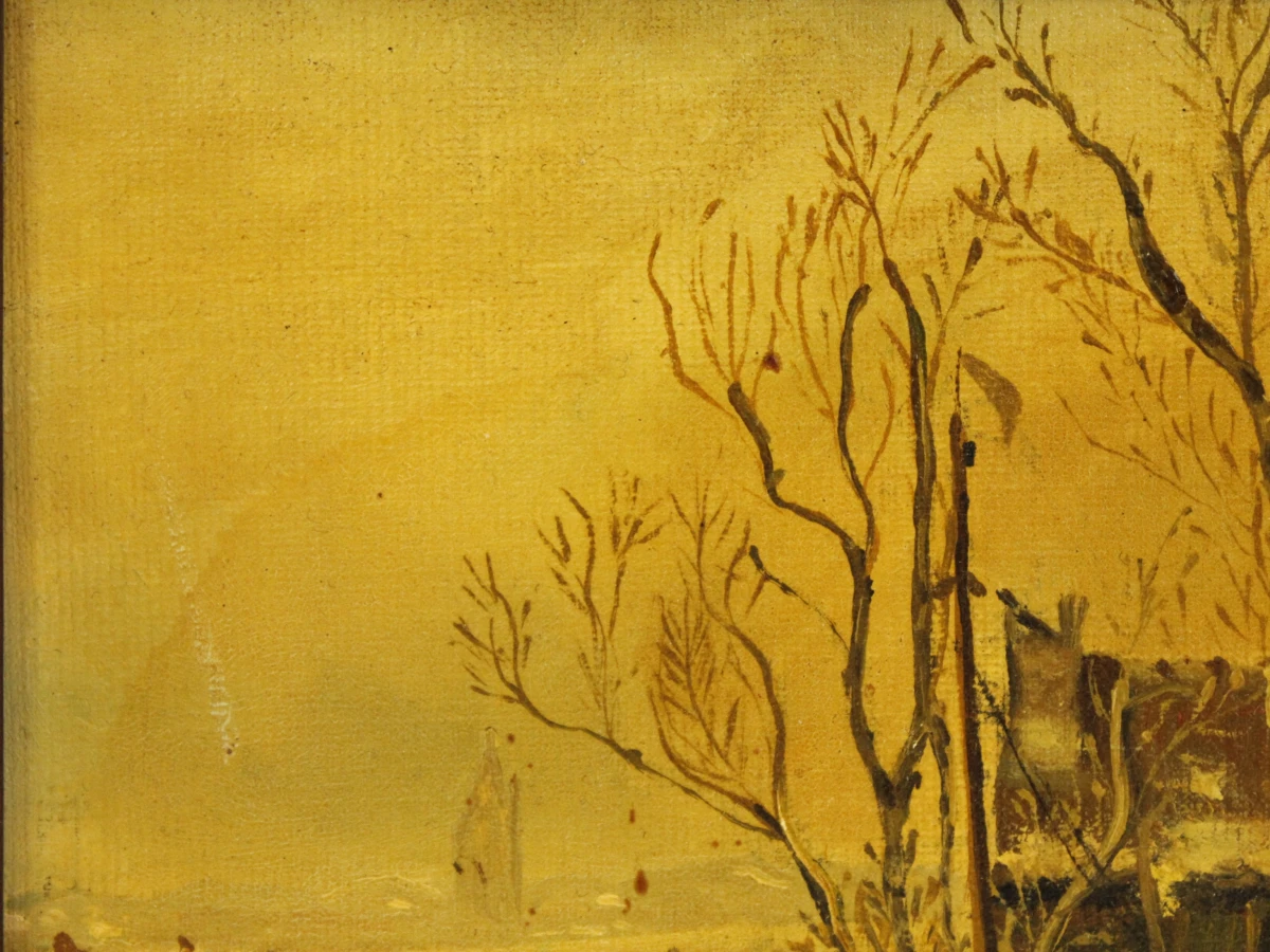 C.V. Vos (1985) – Hollands Winterlandschap  – Olieverf - foto 5