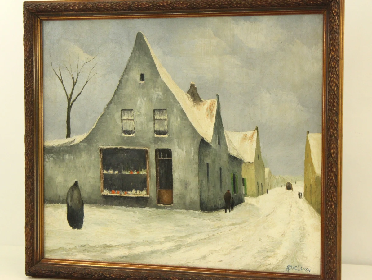 Alphonse De Clercq (1868–1945) – Winters dorpsgezicht - foto 2