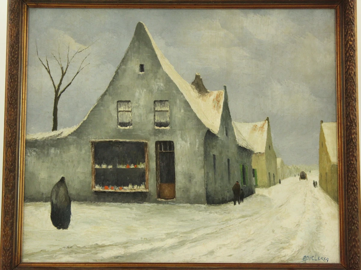 Alphonse De Clercq (1868–1945) – Winters dorpsgezicht - foto 3