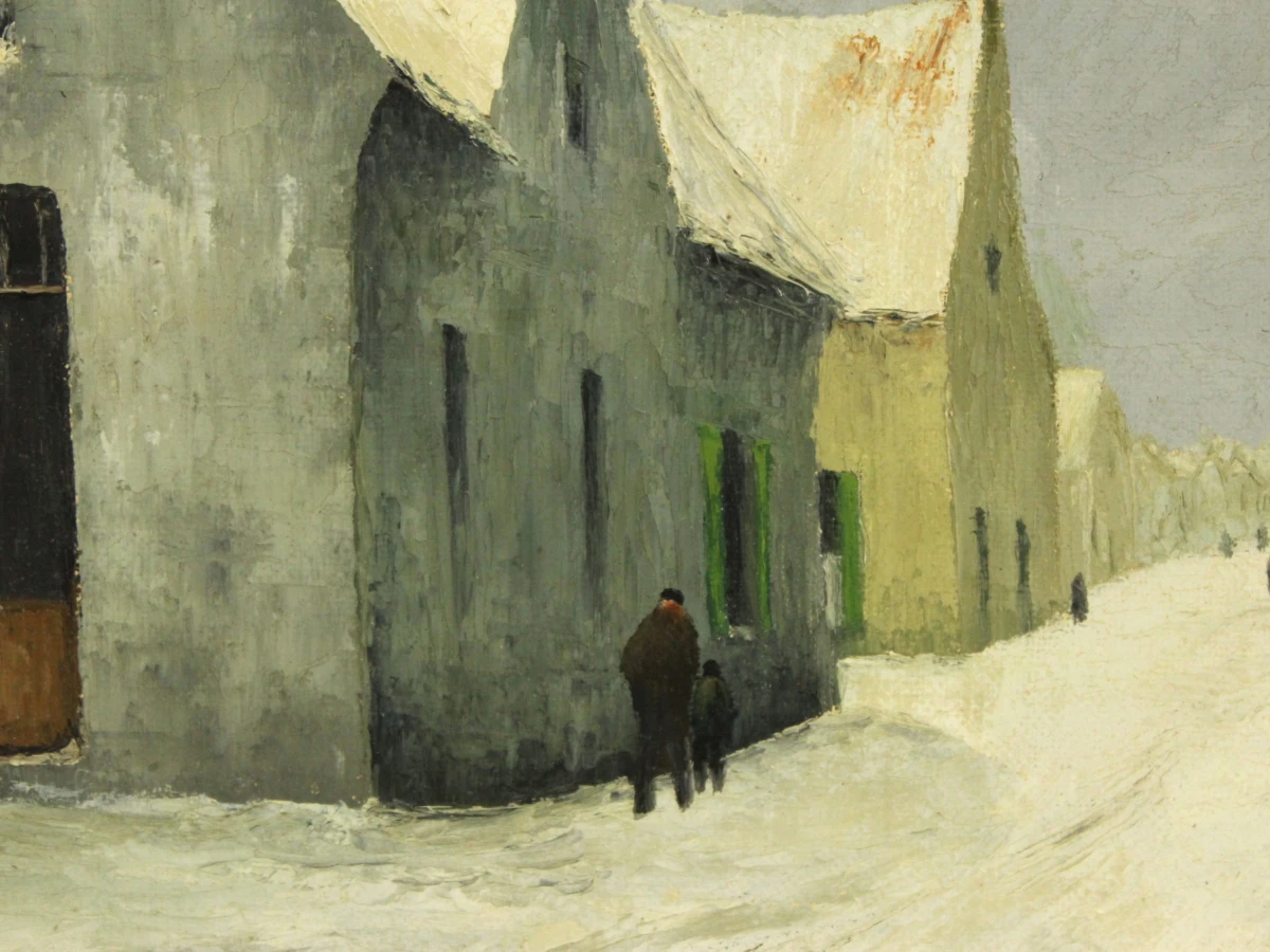 Alphonse De Clercq (1868–1945) – Winters dorpsgezicht - foto 6