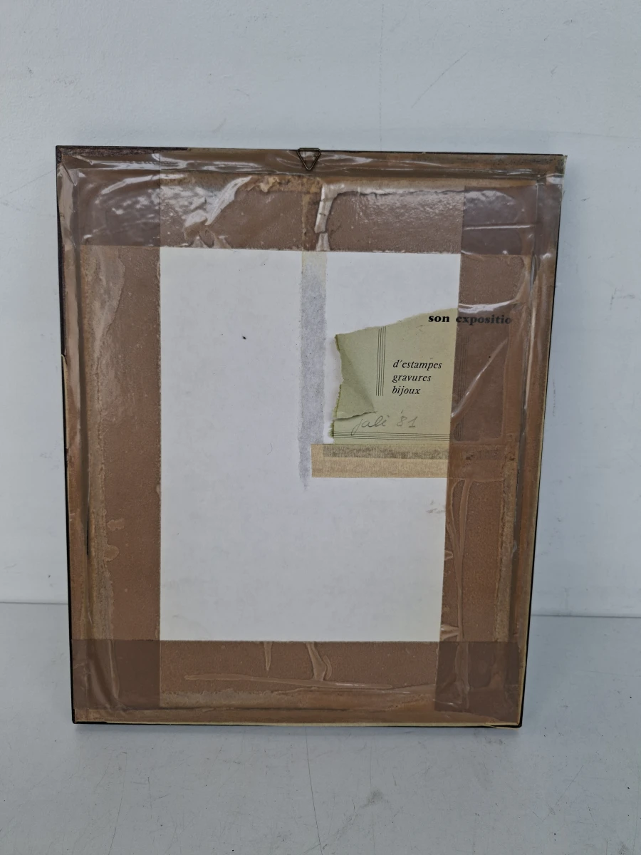 Originele Gelimiteerde Ets Dorpsgezicht met Brug – Handgesigneerd Migné (1981 - Oplage 6/60)