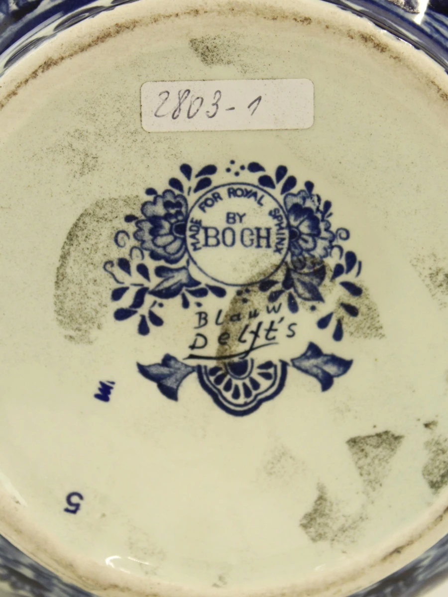 Boch Belgium Delfts Blauwe Trompetvaas - Royal Sphinx - 35 cm (Nr. 5) - foto 7