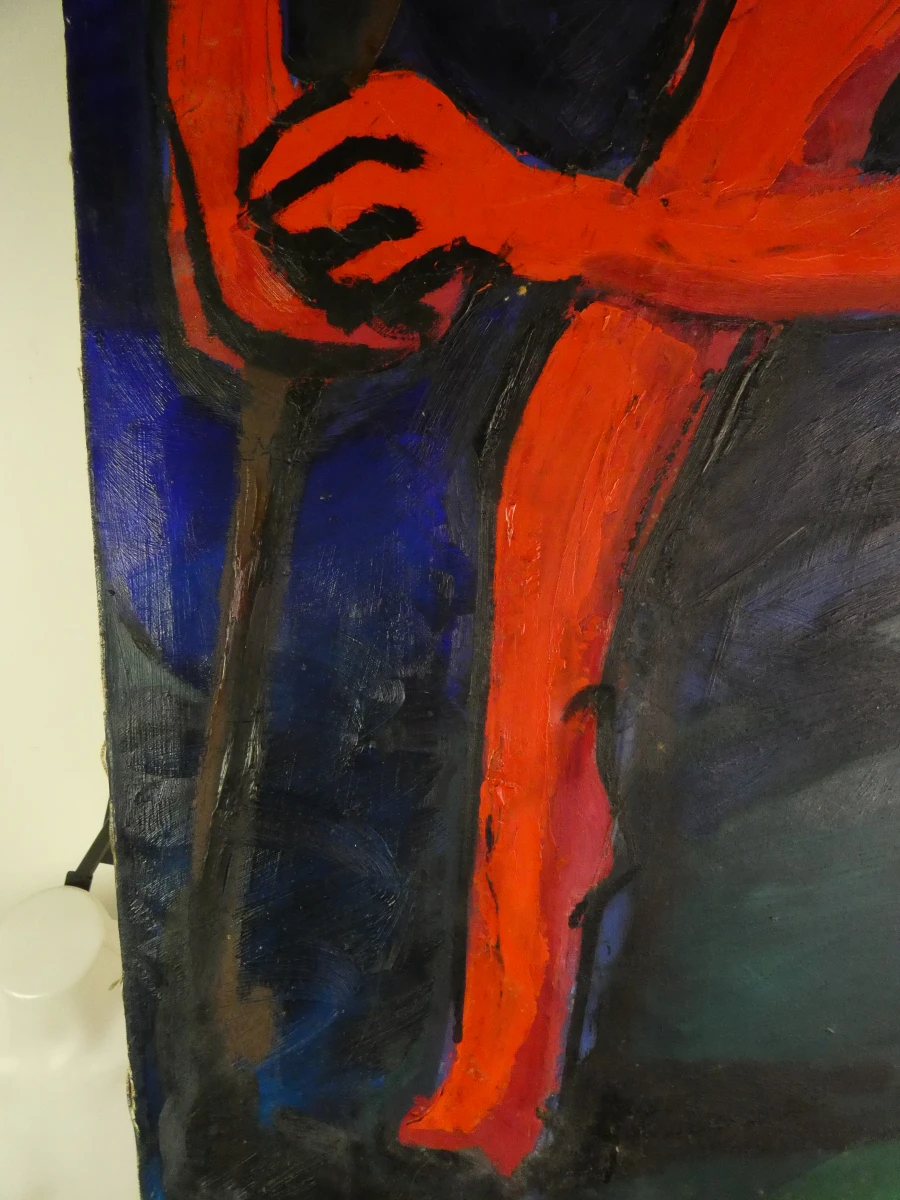 Abstract olieverfschilderij – E. GRON, 1993 - foto 2