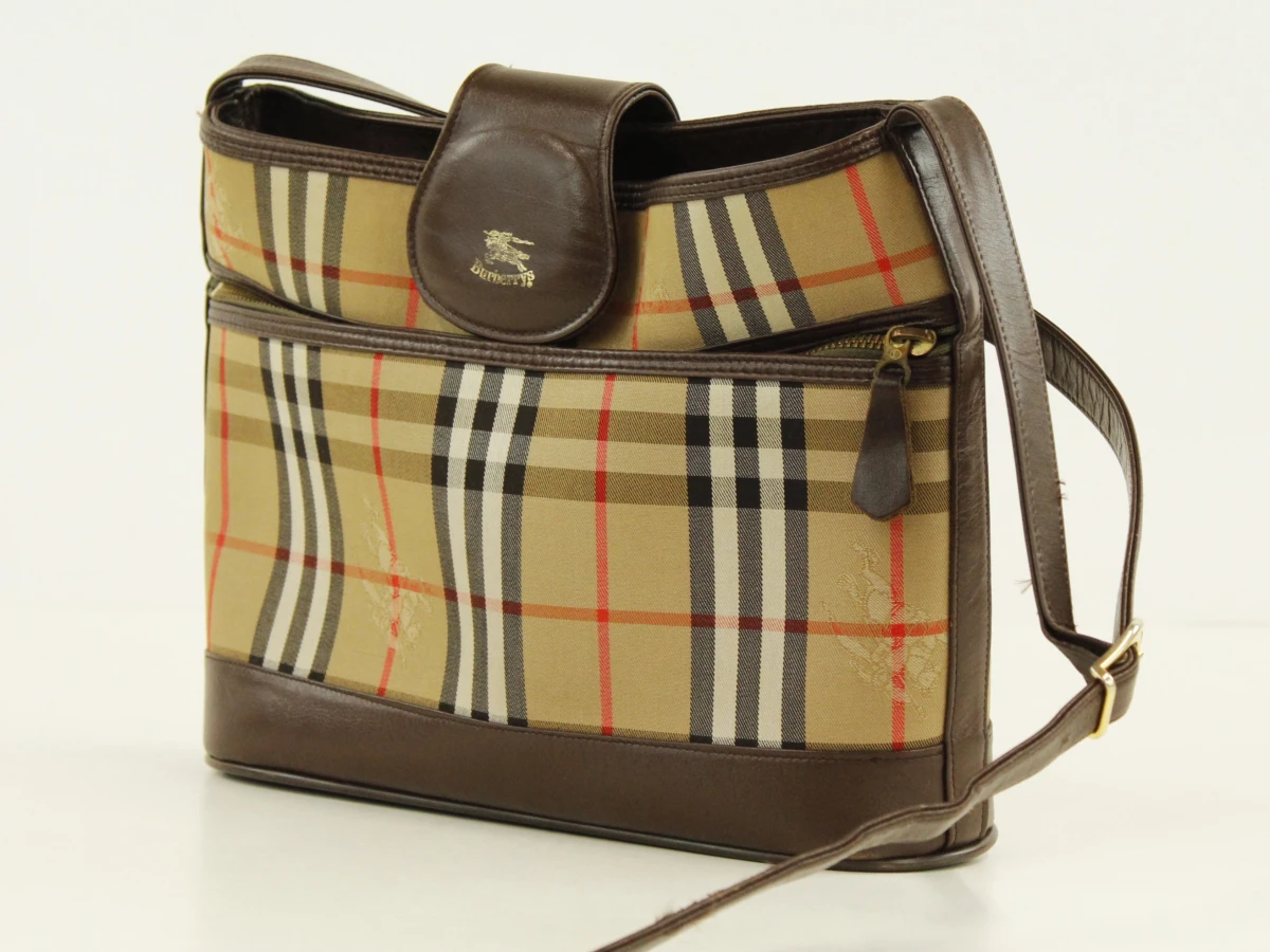 Vintage Burberrys Nova Check schoudertas/crossbody - canvas & leder - foto 2