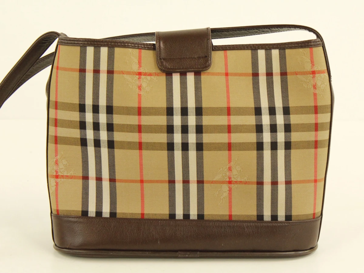 Vintage Burberrys Nova Check schoudertas/crossbody - canvas & leder - foto 3