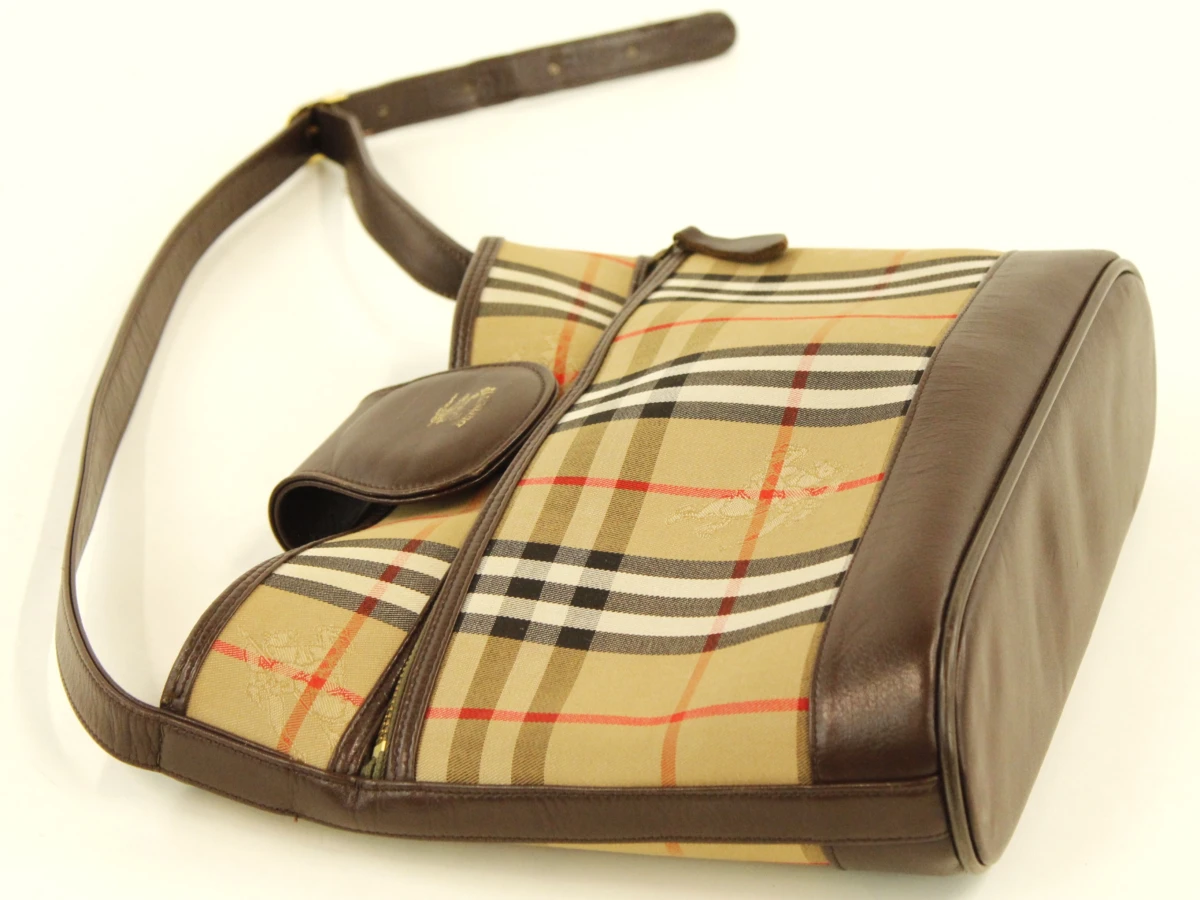 Vintage Burberrys Nova Check schoudertas/crossbody - canvas & leder - foto 4