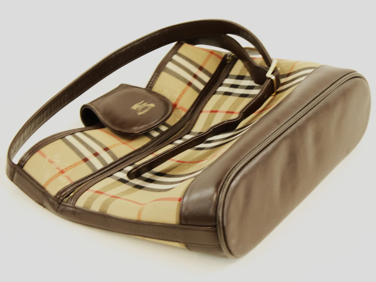 Vintage Burberrys Nova Check schoudertas/crossbody - canvas & leder - foto 7