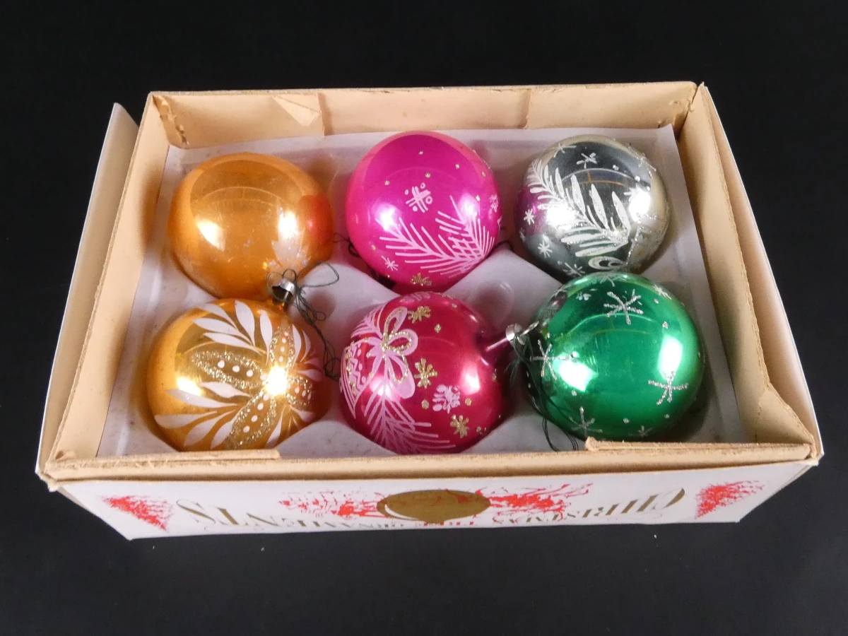 Grote partij vintage glazen kerstornamenten incl. 2 kerstpieken(69 stuks) - foto 19