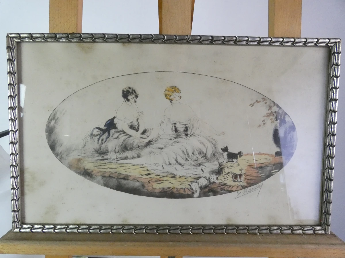 Schitterende pendanten Art Déco Drogenaaldetsen – E. Naudy (Edouard Renaudin, 1890-1980) – ca. 1920/1930 - foto 12