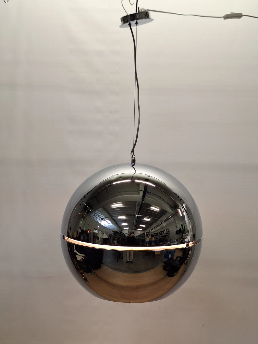 Lucide Seventies bolvormige hanglamp in spiegelend chroom - foto 3