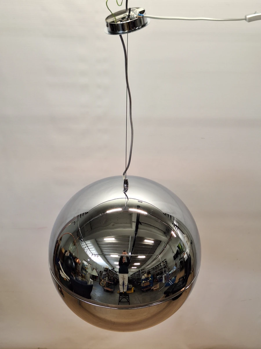 Lucide Seventies bolvormige hanglamp in spiegelend chroom - foto 5