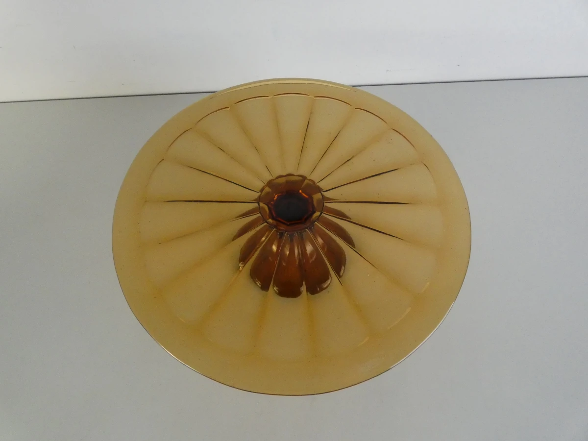 Vintage Amberkleurig Art Deco Taartplateau - foto 2