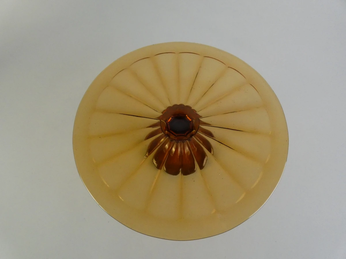 Vintage Amberkleurig Art Deco Taartplateau - foto 3