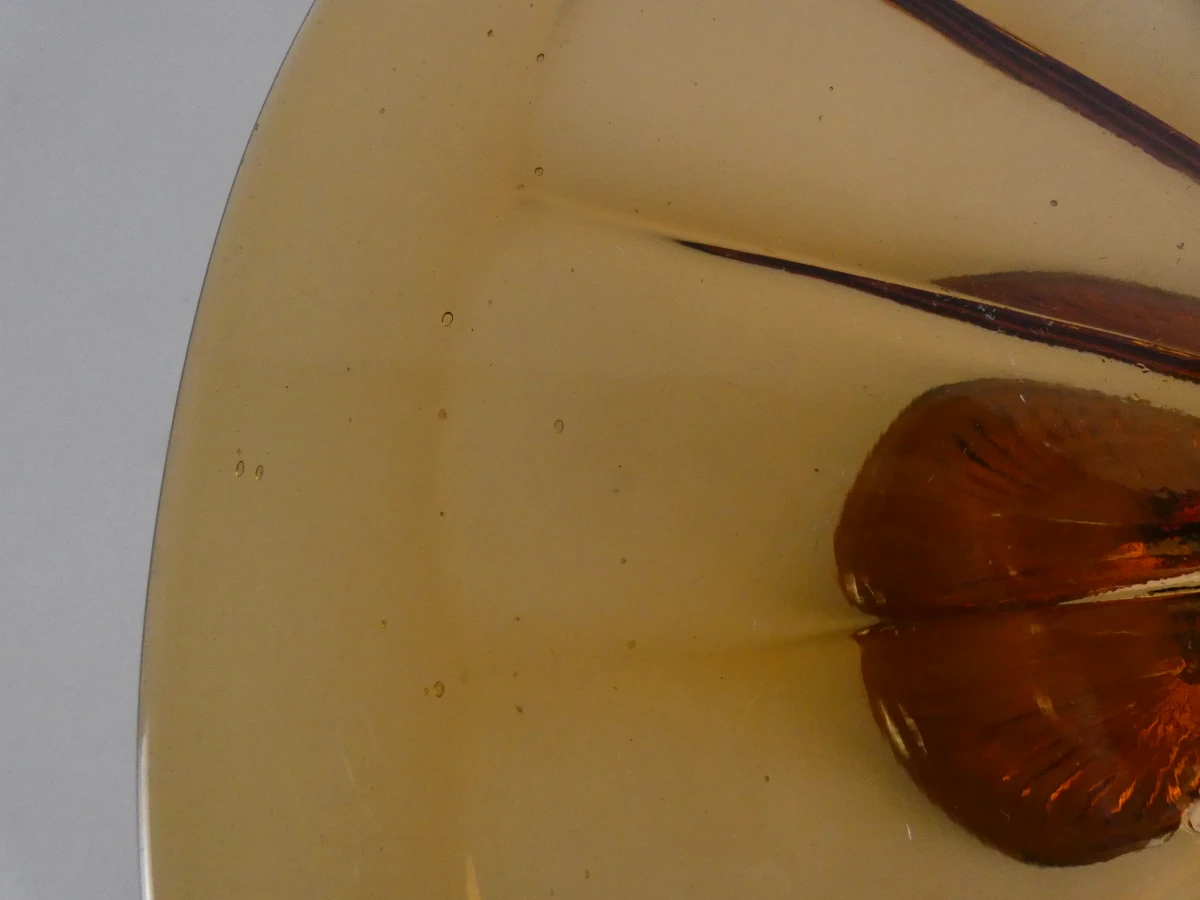 Vintage Amberkleurig Art Deco Taartplateau - foto 6
