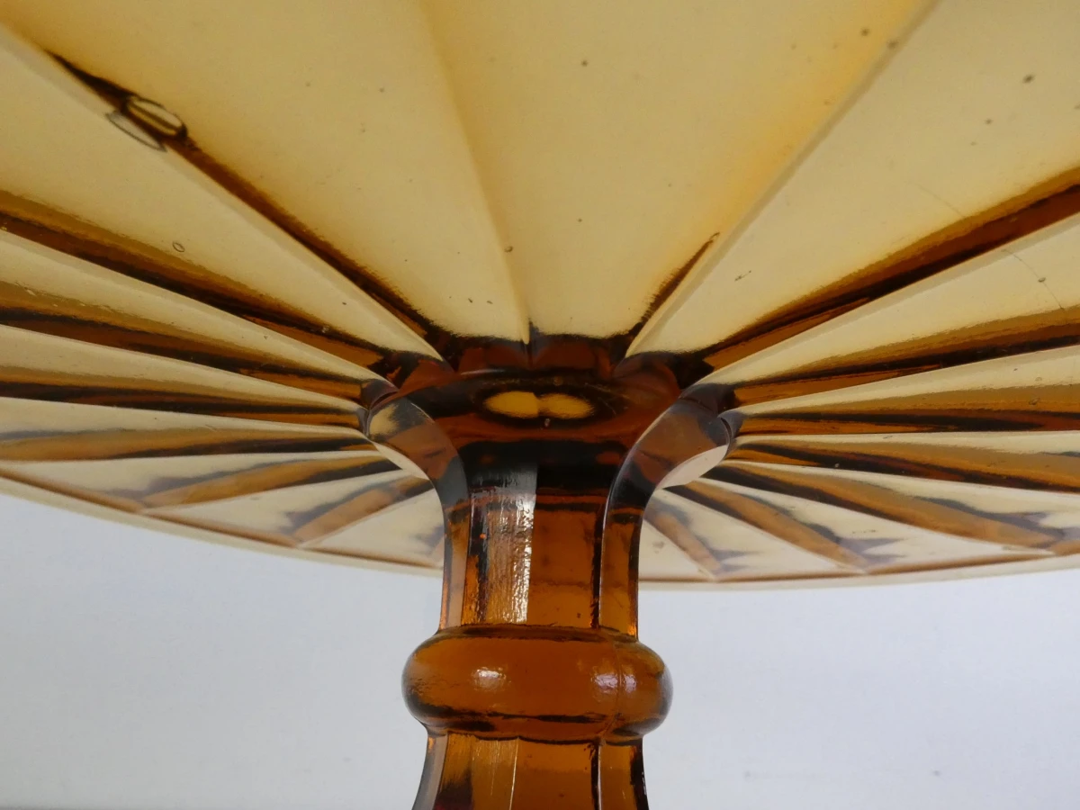 Vintage Amberkleurig Art Deco Taartplateau - foto 11