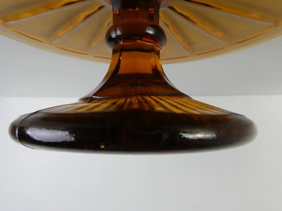 Vintage Amberkleurig Art Deco Taartplateau - foto 12