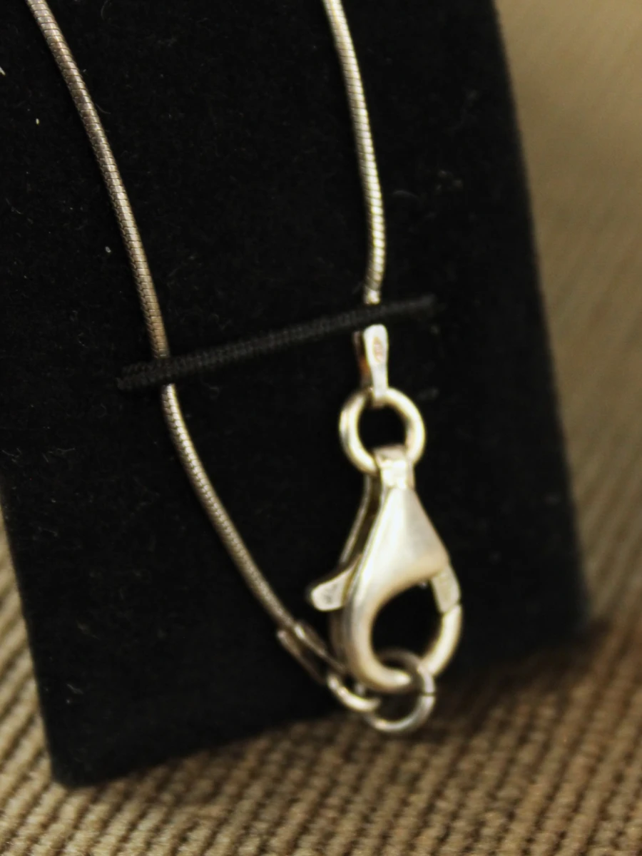Sterling zilveren slangenketting met amethistenhanger - foto 5
