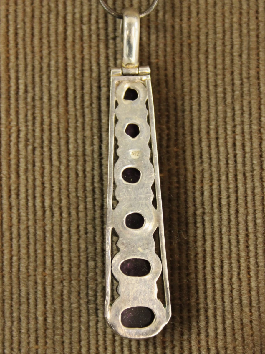 Sterling zilveren slangenketting met amethistenhanger - foto 6
