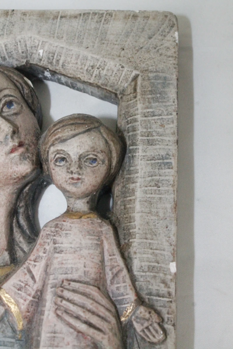 Vintage wandplaat Maria met kind Jezus - foto 4