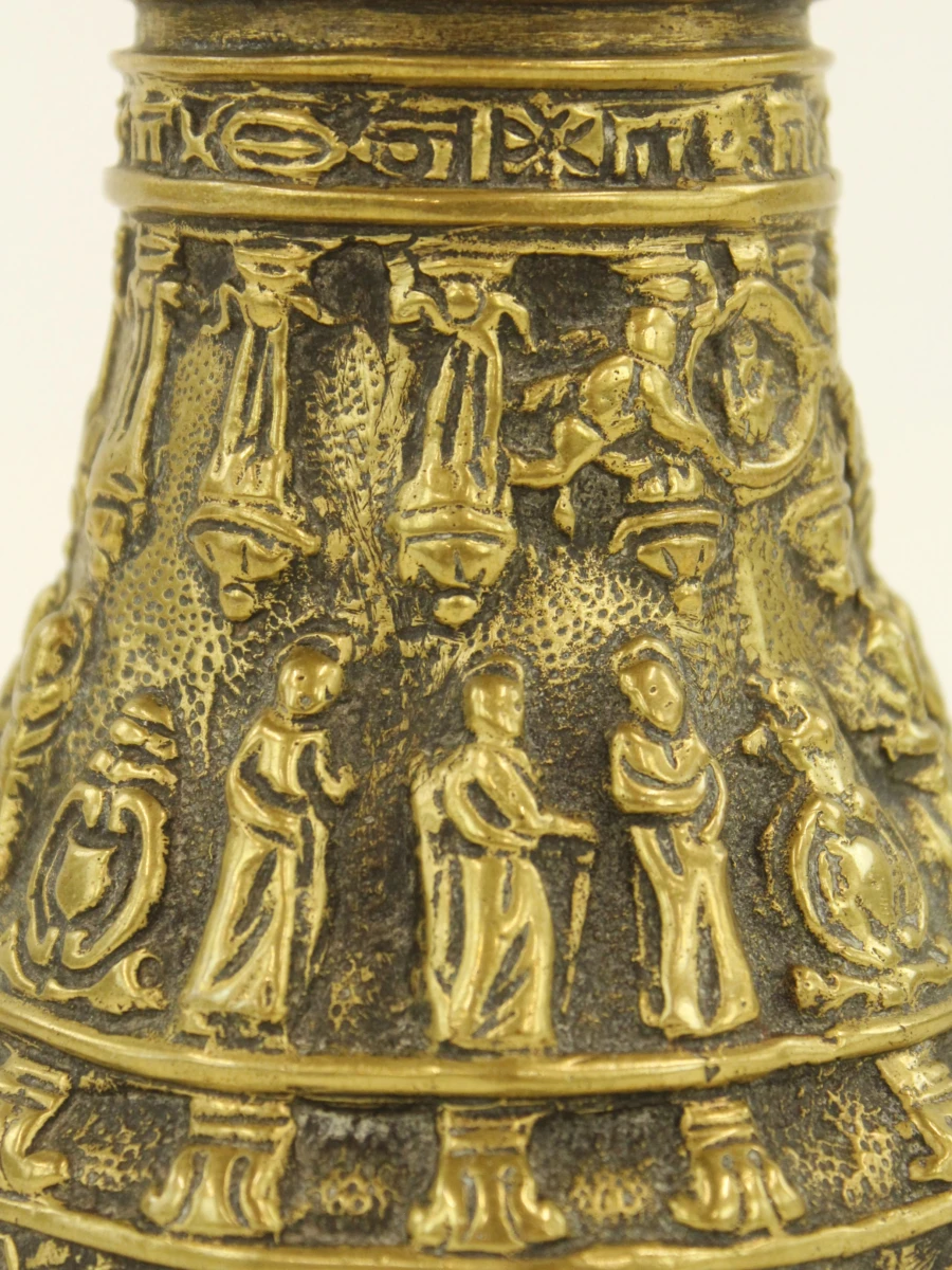 Antieke messingen liturgische handbel/altaarbel - foto 4
