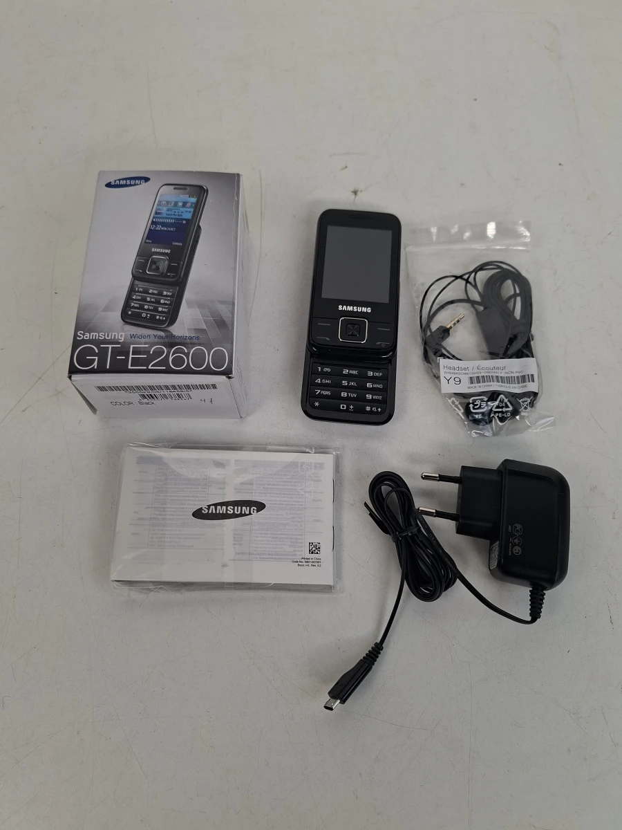 Vintage Samsung GT-E2600 Slider Telefoon – Compleet in Doos met Accessoires (Zwart) - foto 2