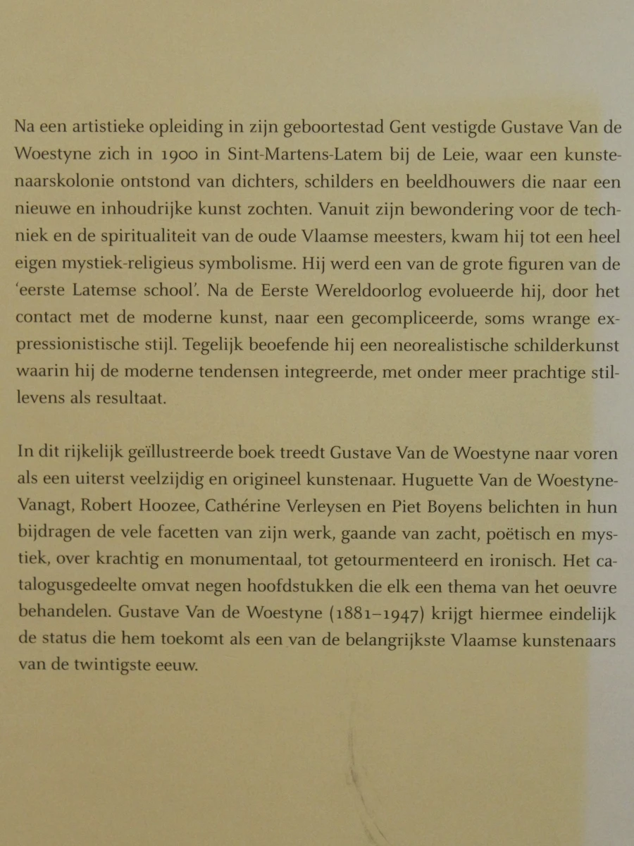 Gustave Van de Woestyne door Robert Hoozee & Cathérine Verleysen Mercatorfonds - foto 2
