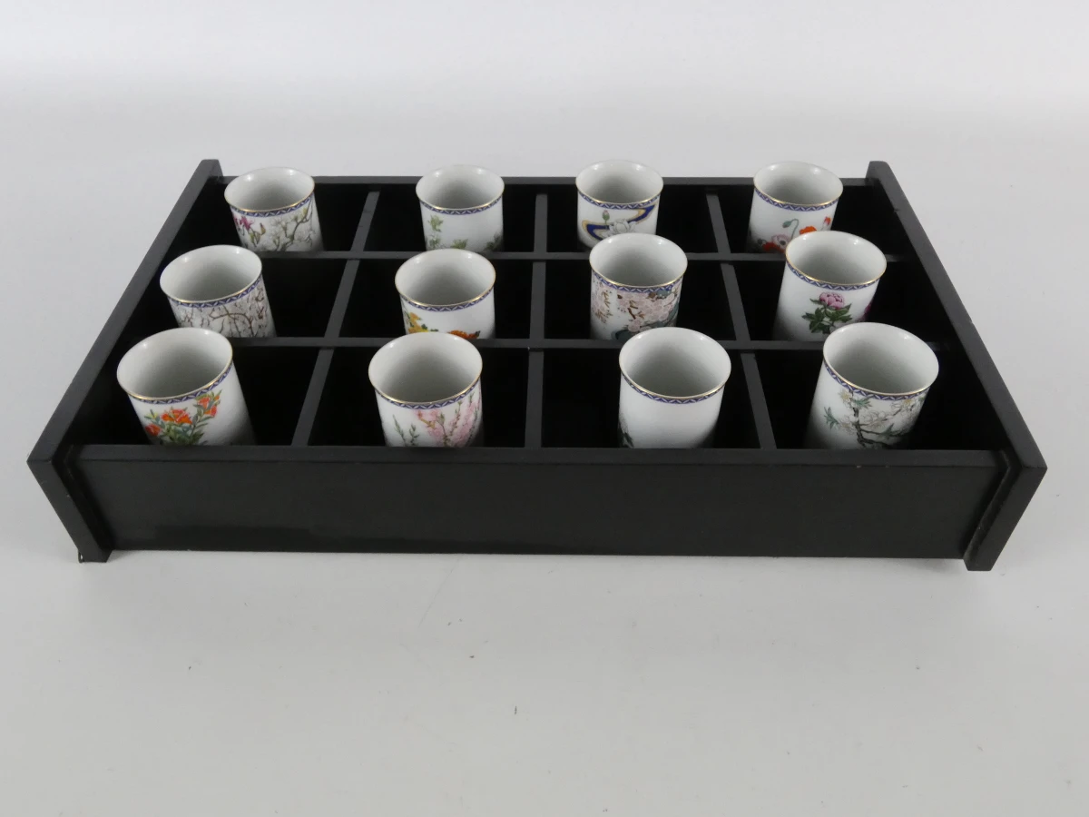 Vintage Franklin Mint Japanse porseleinen bekertjes in display (12 stuks) - foto 3