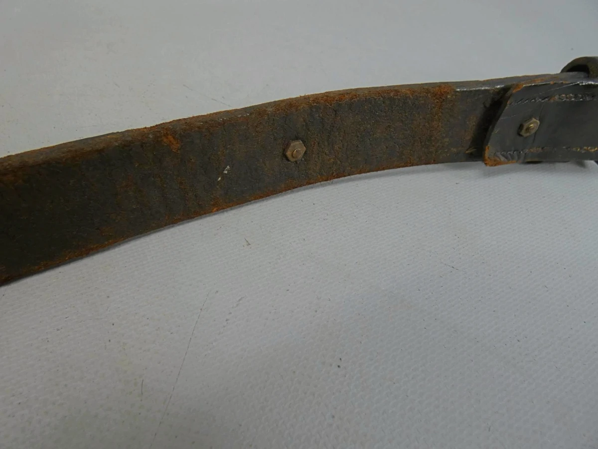 Vintage leren koppelriem met haken - foto 6