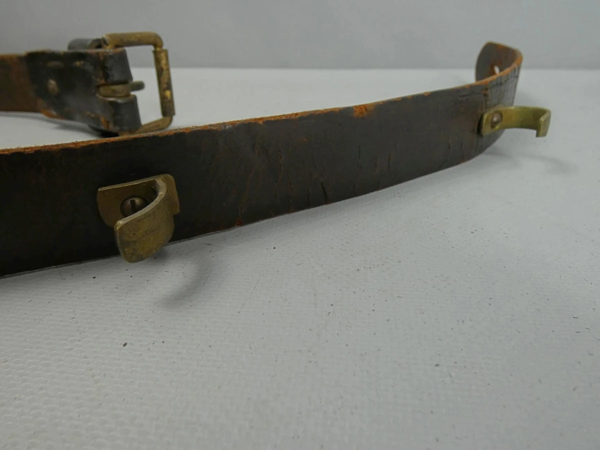 Vintage leren koppelriem met haken - foto 3